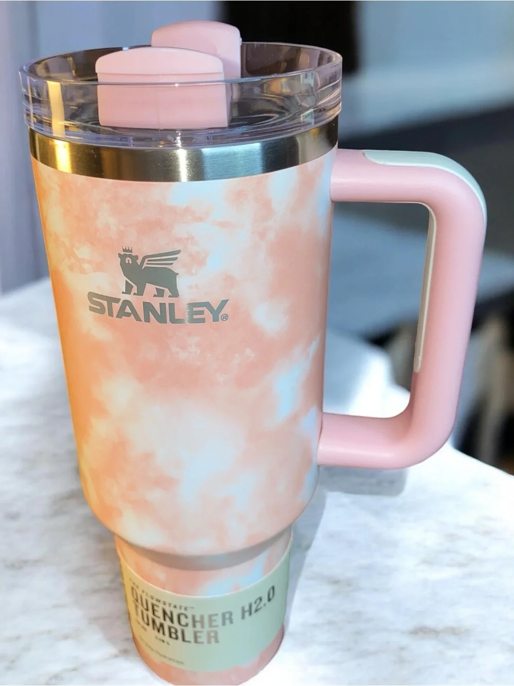 Stanley 40oz Quencher H2.0 Tumbler - Rose Quartz Swirl (New In Box)